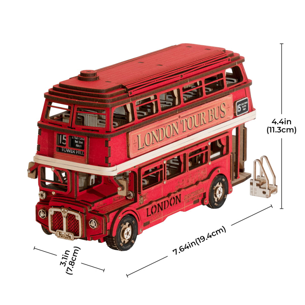 Robotime ROKR Rolife London Tour Bus 3D Wooden Puzzle TGM02 Dropship