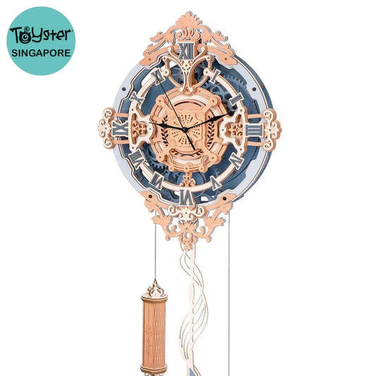 Robotime Rokr Romantic Note Wall Clock Mechanical Gear 3D Wooden Puzzle Lc701 Dropship