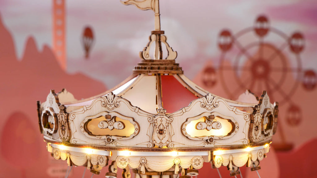 Robotime Rokr Swing Ride Diy Music Box 3D Wooden Puzzle Ea02 Dropship