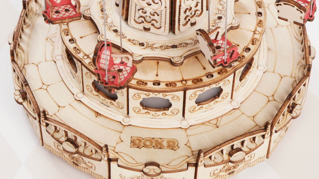 Robotime Rokr Swing Ride Diy Music Box 3D Wooden Puzzle Ea02 Dropship