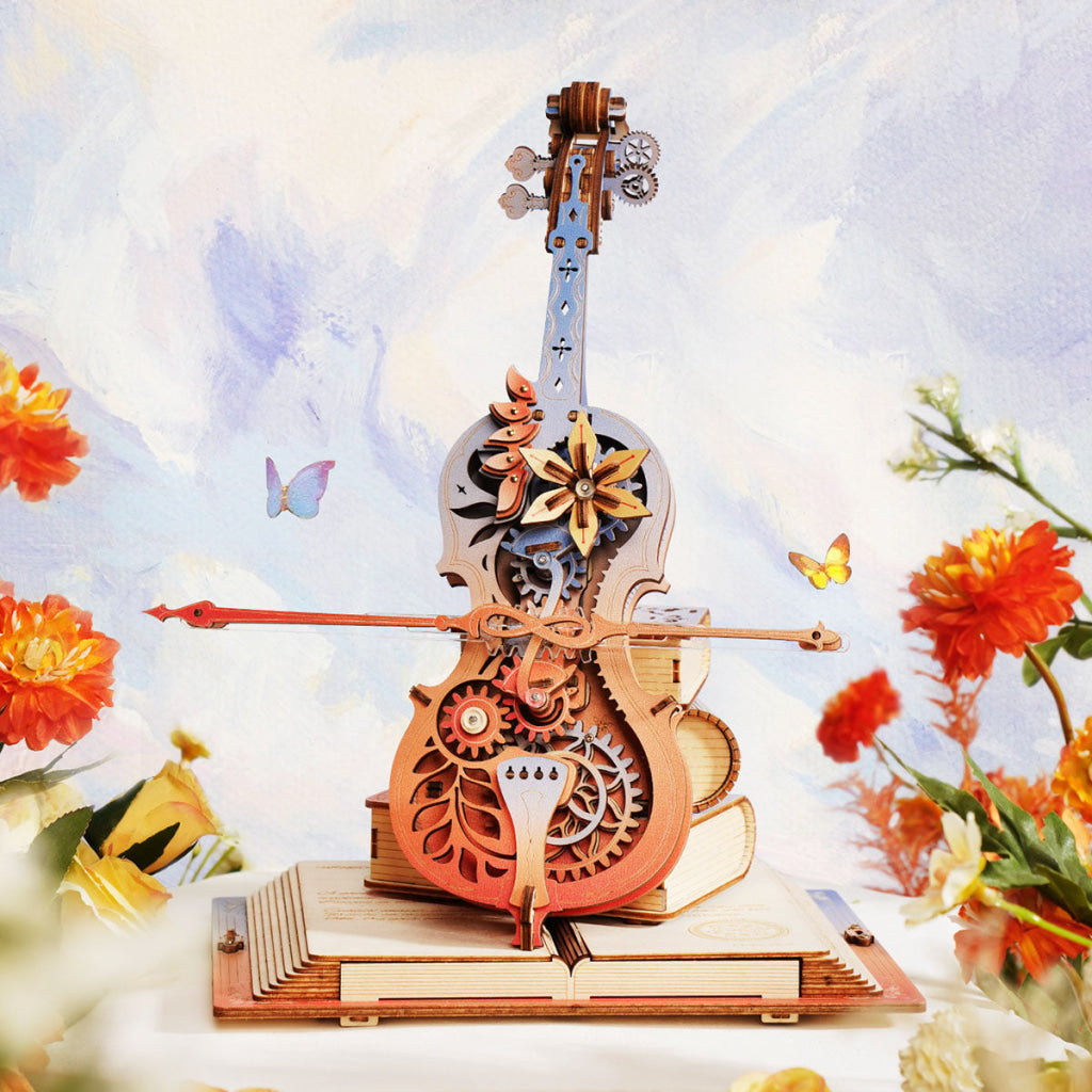 Robotime ROKR Symphony of Gorgeous Dreams Mechanical Music Box 3D Wooden Puzzle AMK63M Dropship