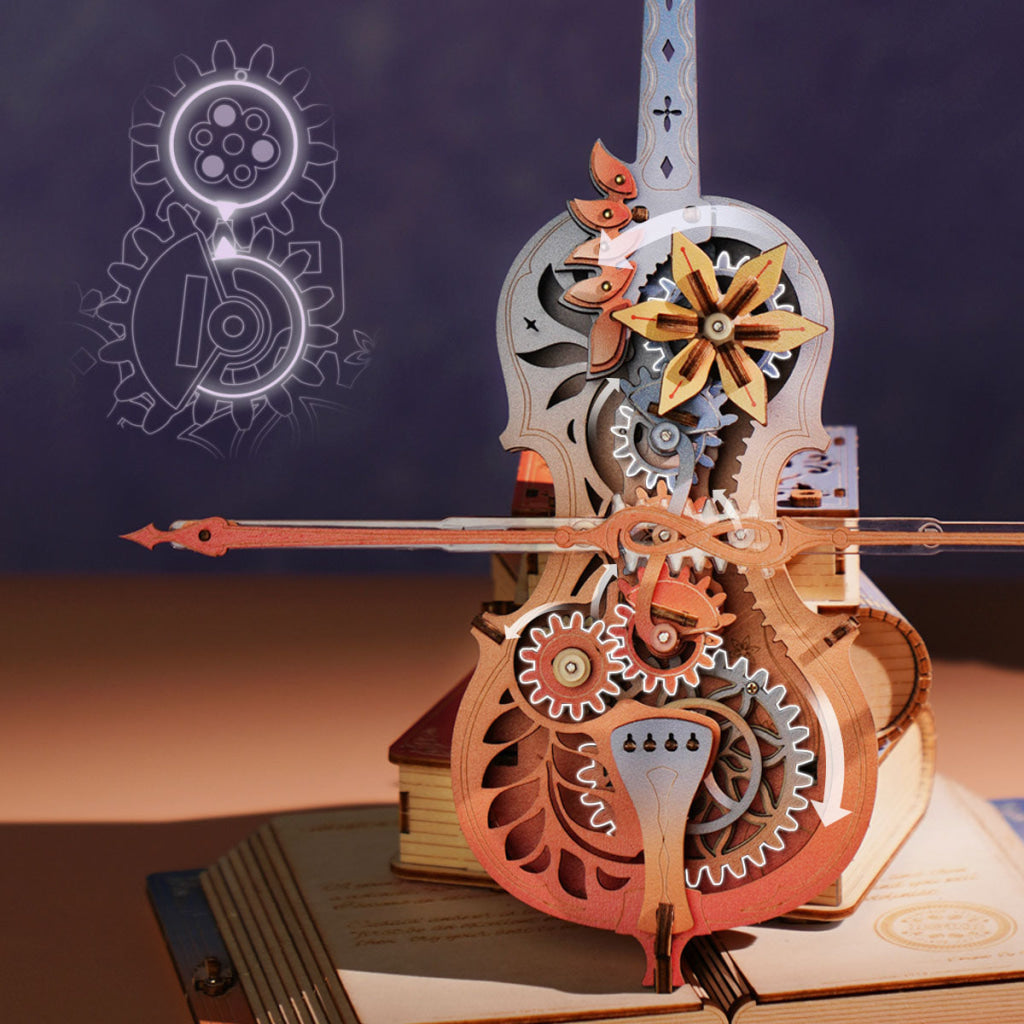 Robotime ROKR Symphony of Gorgeous Dreams Mechanical Music Box 3D Wooden Puzzle AMK63M Dropship