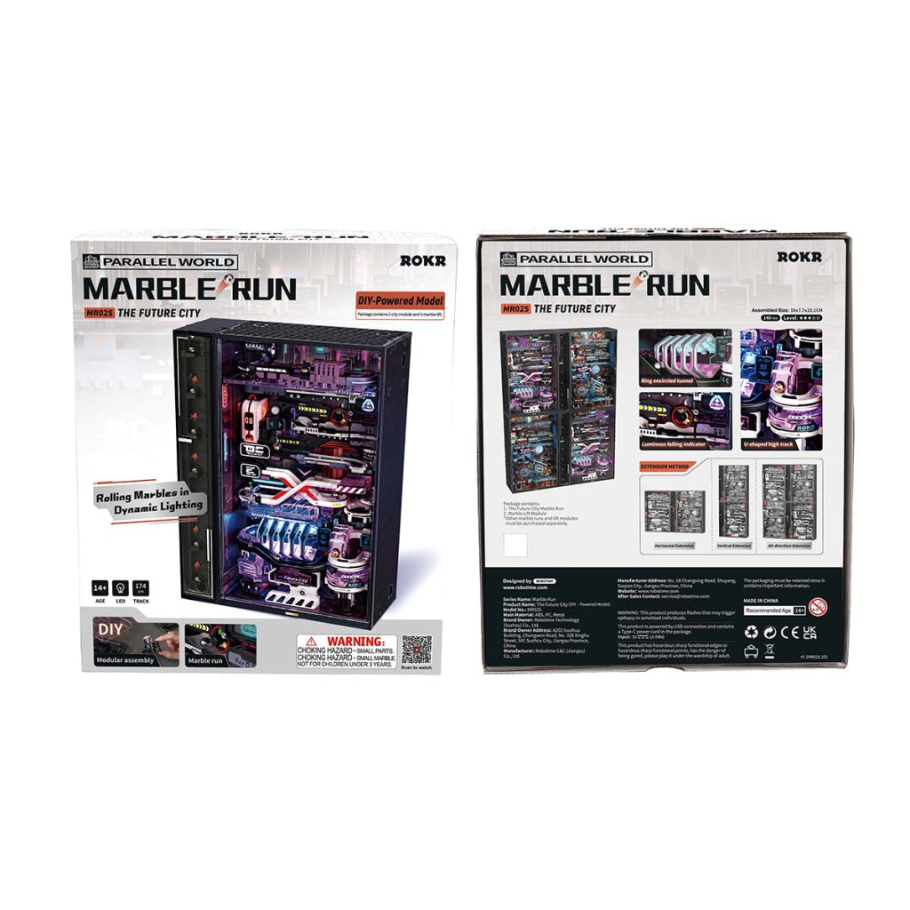 Robotime ROKR The Future City Marble Run Mechanical 3D Puzzle MR02S Dropship