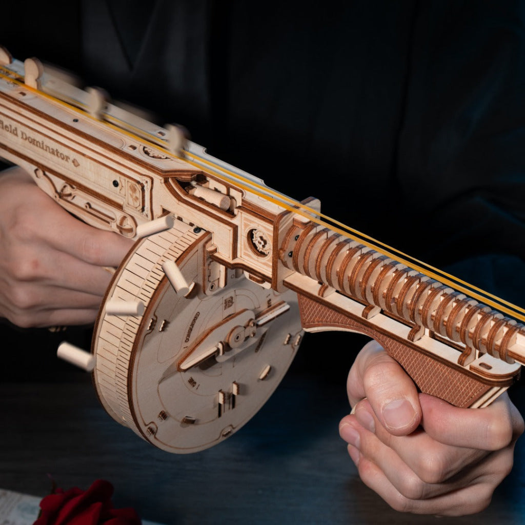 Robotime Rokr Thompson Submachine Blaster Toy 3D Wooden Puzzle Lqb01 Dropship