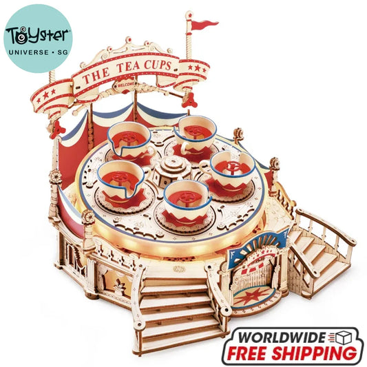 Robotime Rokr Tilt-A-Whirl Diy Music Box 3D Wooden Puzzle Ea04 Dropship