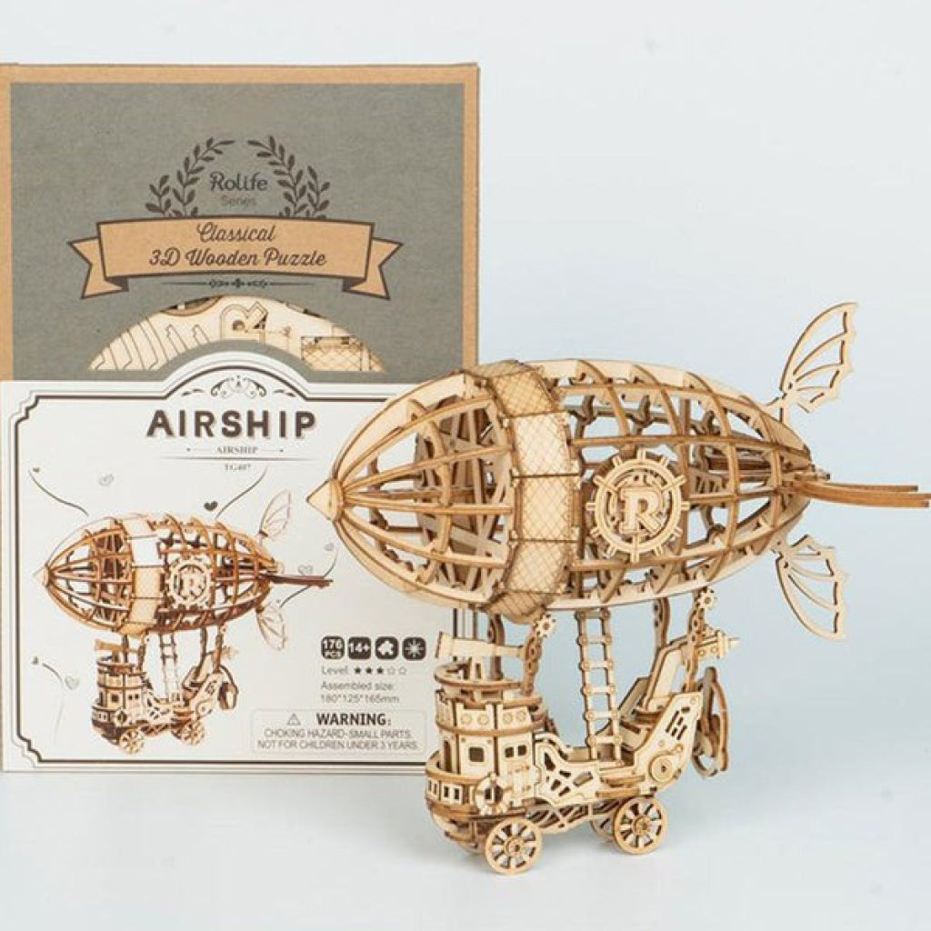 Robotime Rolife Airship Model 3D Wooden Puzzle Tg407 Dropship