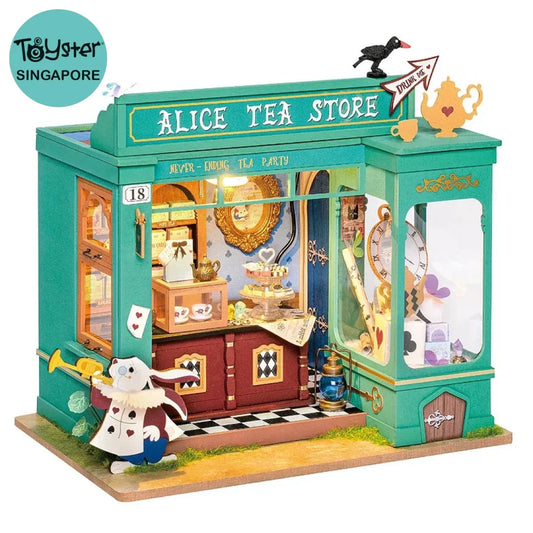 Robotime Rolife Alice’s Tea Store Diy Miniature House Kit Dg156 Dropship