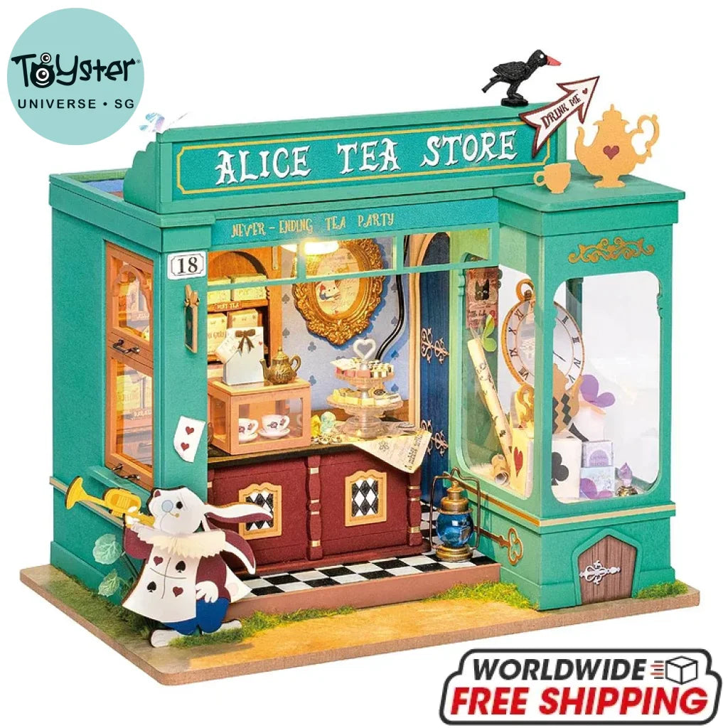 Robotime Rolife Alice’s Tea Store Diy Miniature House Kit Dg156 Dropship