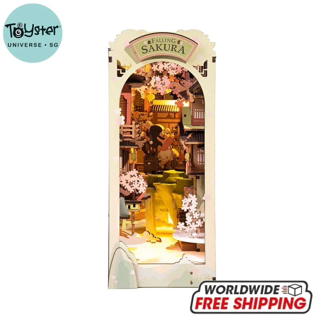 Robotime Rolife Falling Sakura Diy Book Nook Shelf Insert Tgb05 Dropship