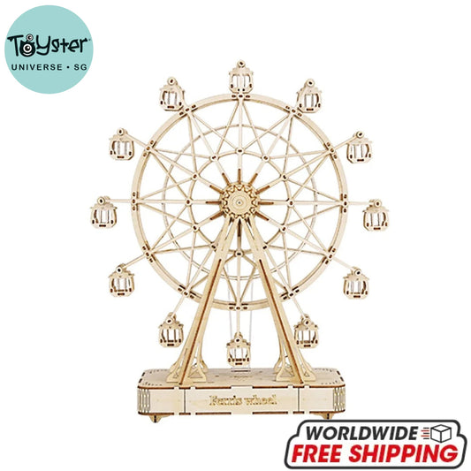 Robotime Rolife Ferris Wheel 3D Wooden Puzzle Music Box Tgn01 Dropship