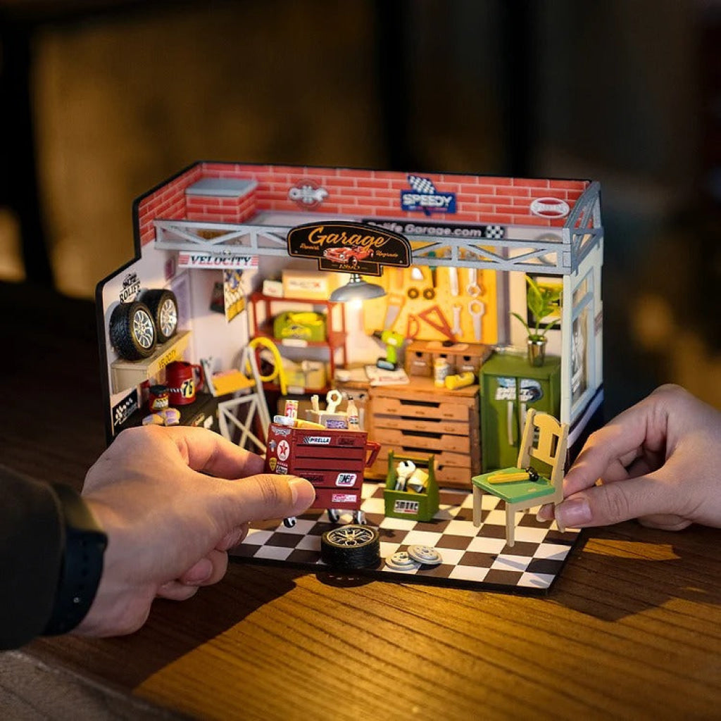 Robotime Rolife Garage Workshop Diy Miniature House Kit Dg165 Dropship