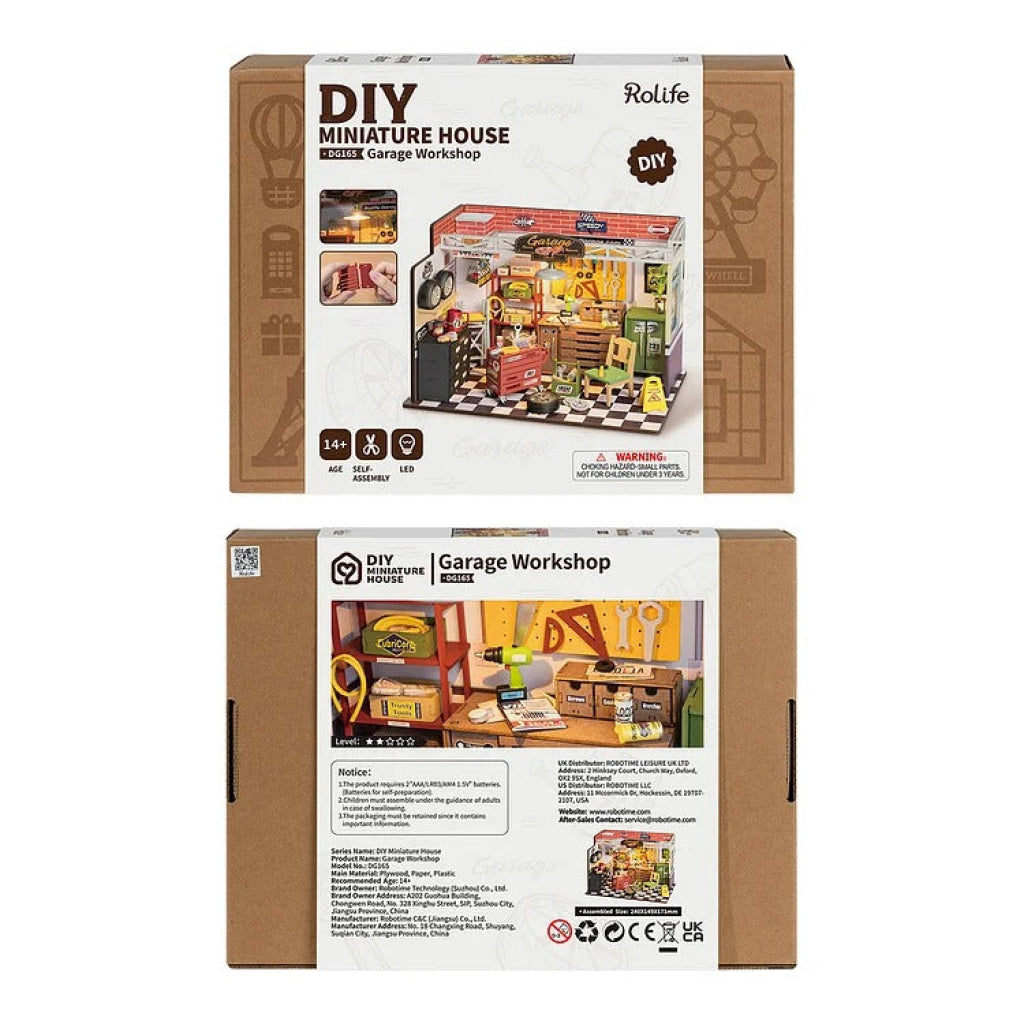 Robotime Rolife Garage Workshop Diy Miniature House Kit Dg165 Dropship