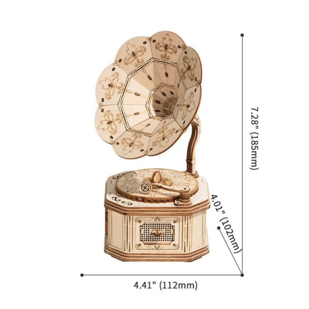 Robotime Rolife Gramophone Model 3D Wooden Puzzle Tg408 Dropship