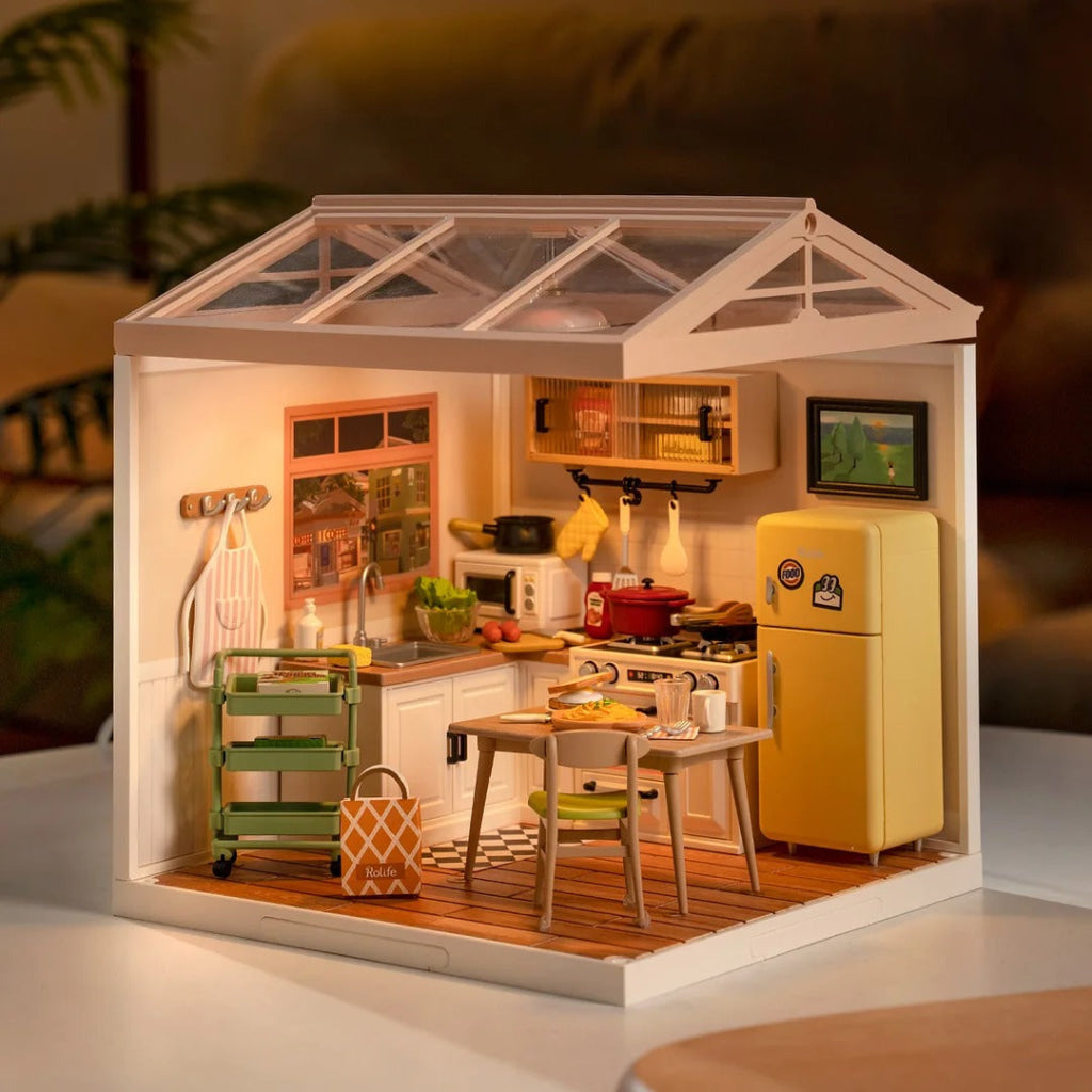Robotime Rolife Happy Meals Kitchen Diy Plastic Miniature House Dw008 Dropship