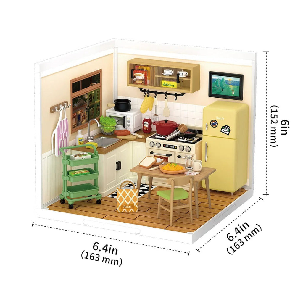 Robotime Rolife Happy Meals Kitchen Diy Plastic Miniature House Dw008 Dropship