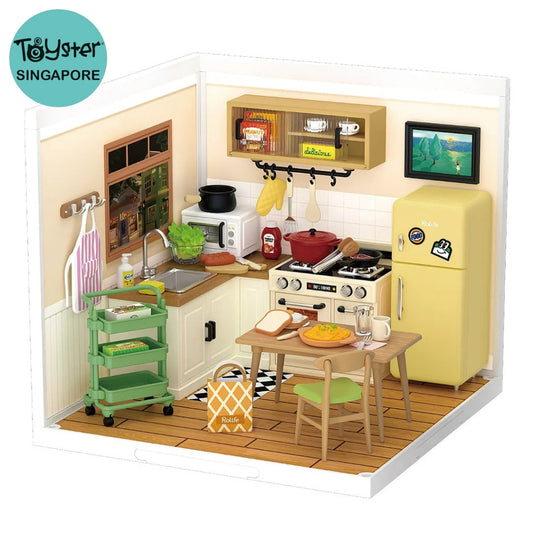 Robotime Rolife Happy Meals Kitchen Diy Plastic Miniature House Dw008 Dropship