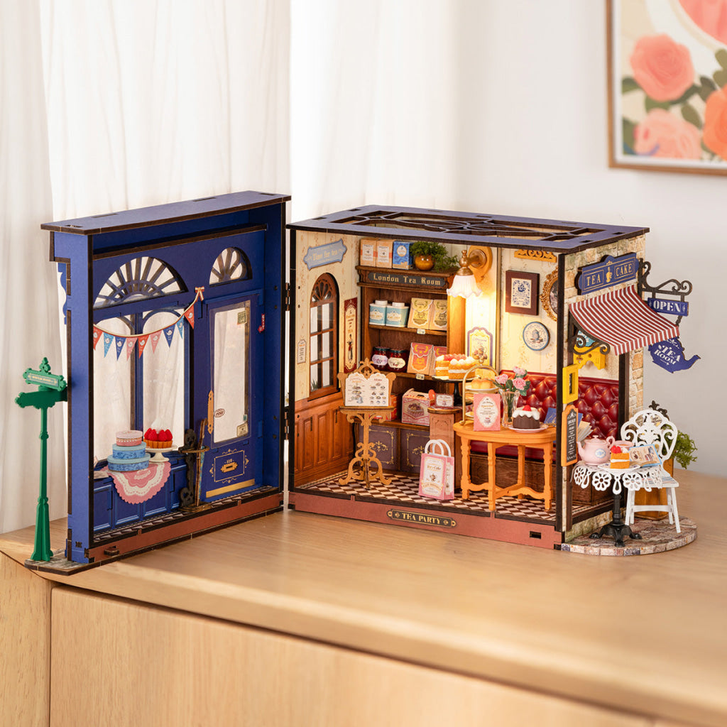 Robotime Rolife Leisure Time Tea Room DIY Miniature House DG171 Dropship