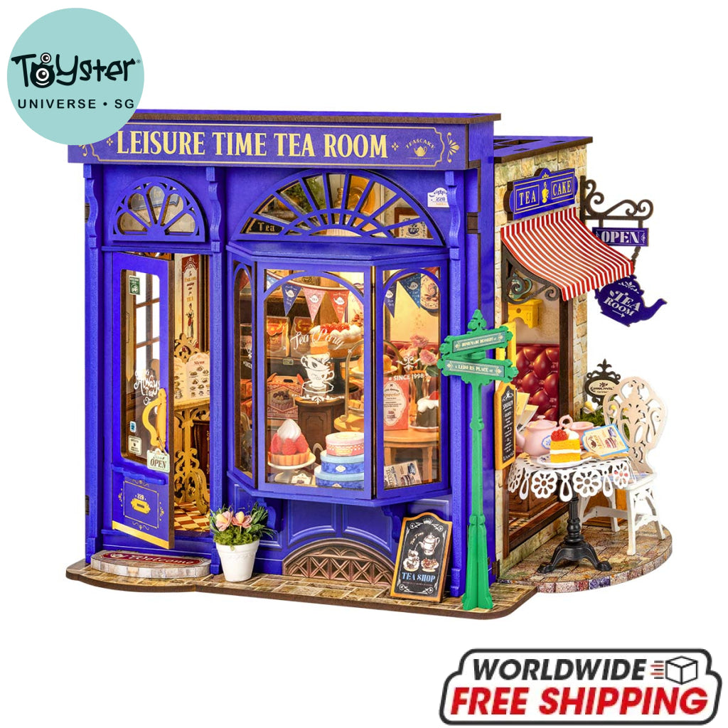 Robotime Rolife Leisure Time Tea Room DIY Miniature House DG171 Dropship