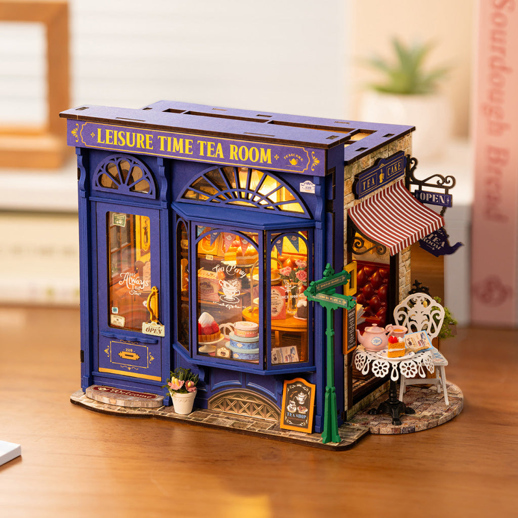 Robotime Rolife Leisure Time Tea Room DIY Miniature House DG171