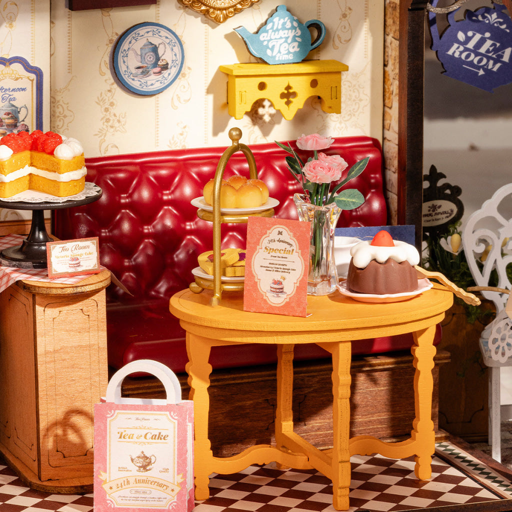 Robotime Rolife Leisure Time Tea Room DIY Miniature House DG171 Dropship