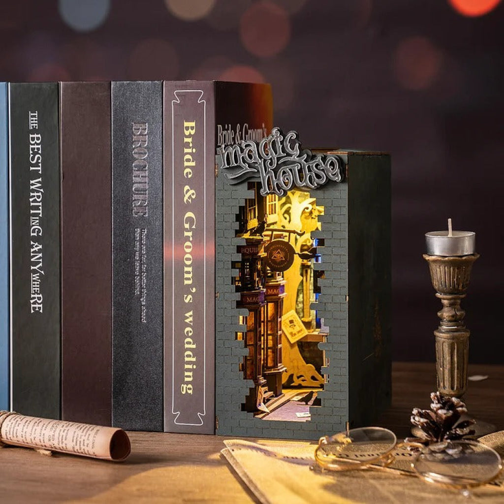 Robotime Rolife Magic House Diy Book Nook Shelf Insert Tgb03 Dropship