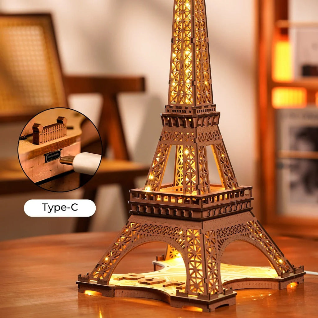 Robotime Rolife Night Of The Eiffel Tower 3D Wooden Puzzle Tgl01 Dropship