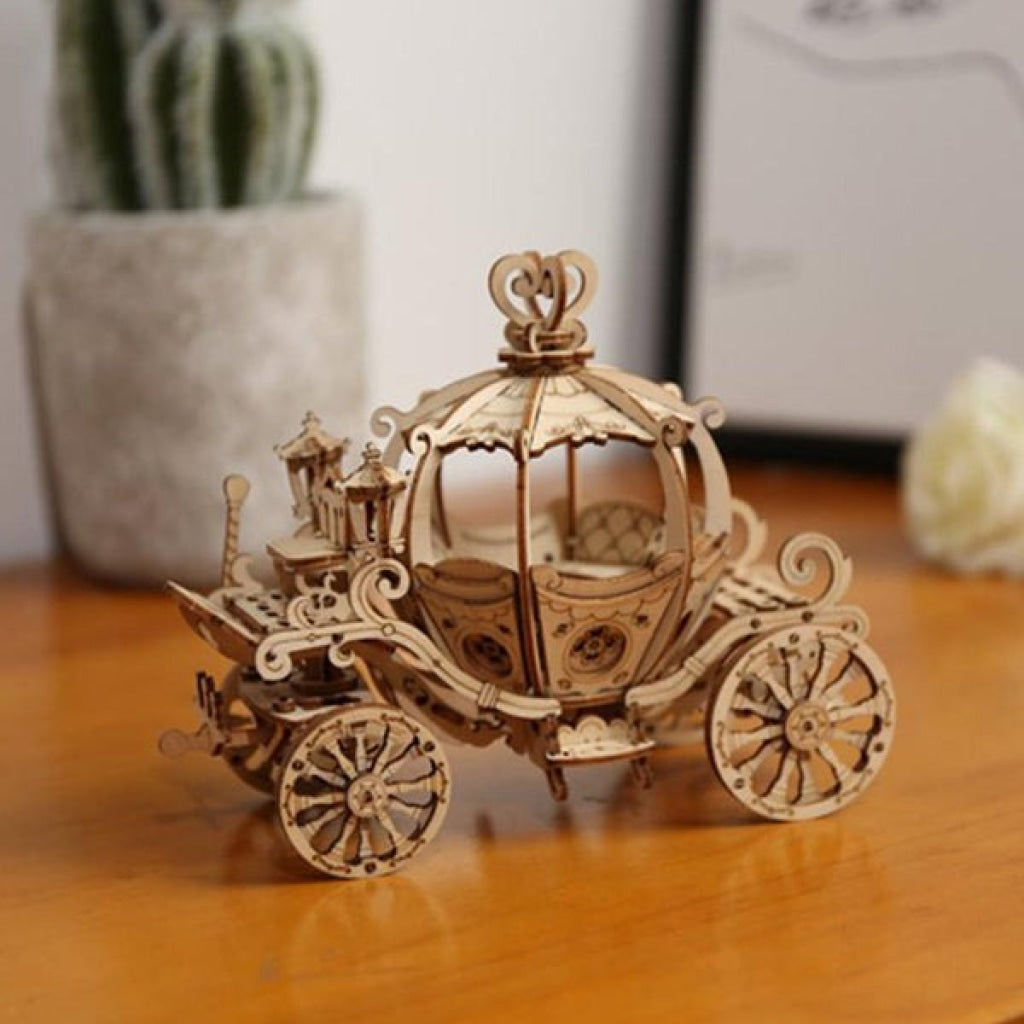 Robotime Rolife Pumpkin Carriage 3D Wooden Puzzle Tg302 Dropship