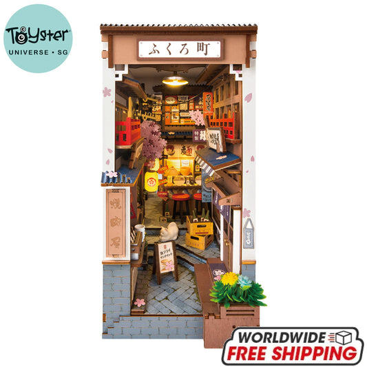 Robotime Rolife Sakura Wine Alley DIY Book Nook Shelf Insert Kit TGB11 Dropship