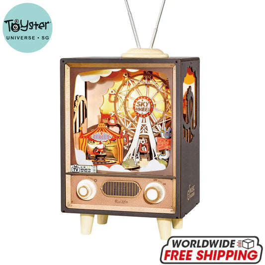 Robotime Rolife Sunset Carnival Diy Music Box 3D Wooden Puzzle Amt01 Dropship