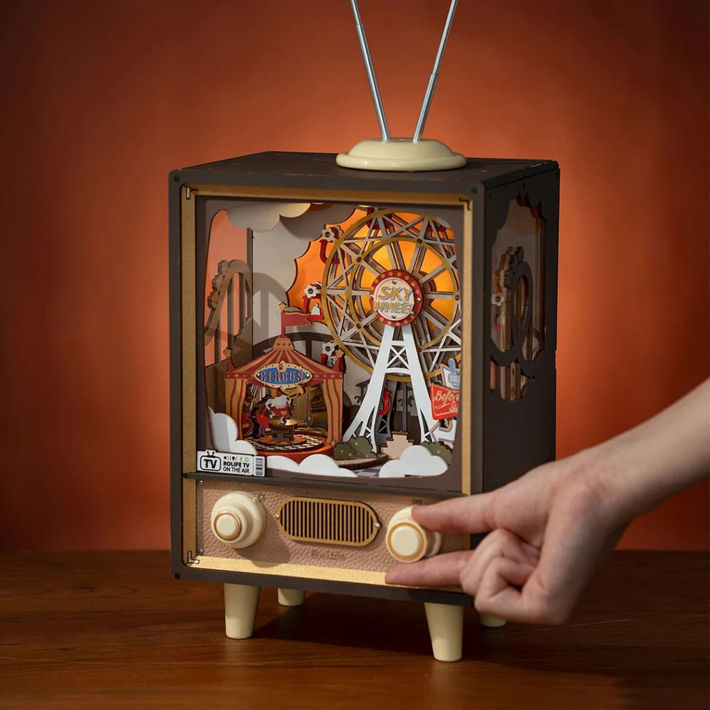 Robotime Rolife Sunset Carnival Diy Music Box 3D Wooden Puzzle Amt01 Dropship