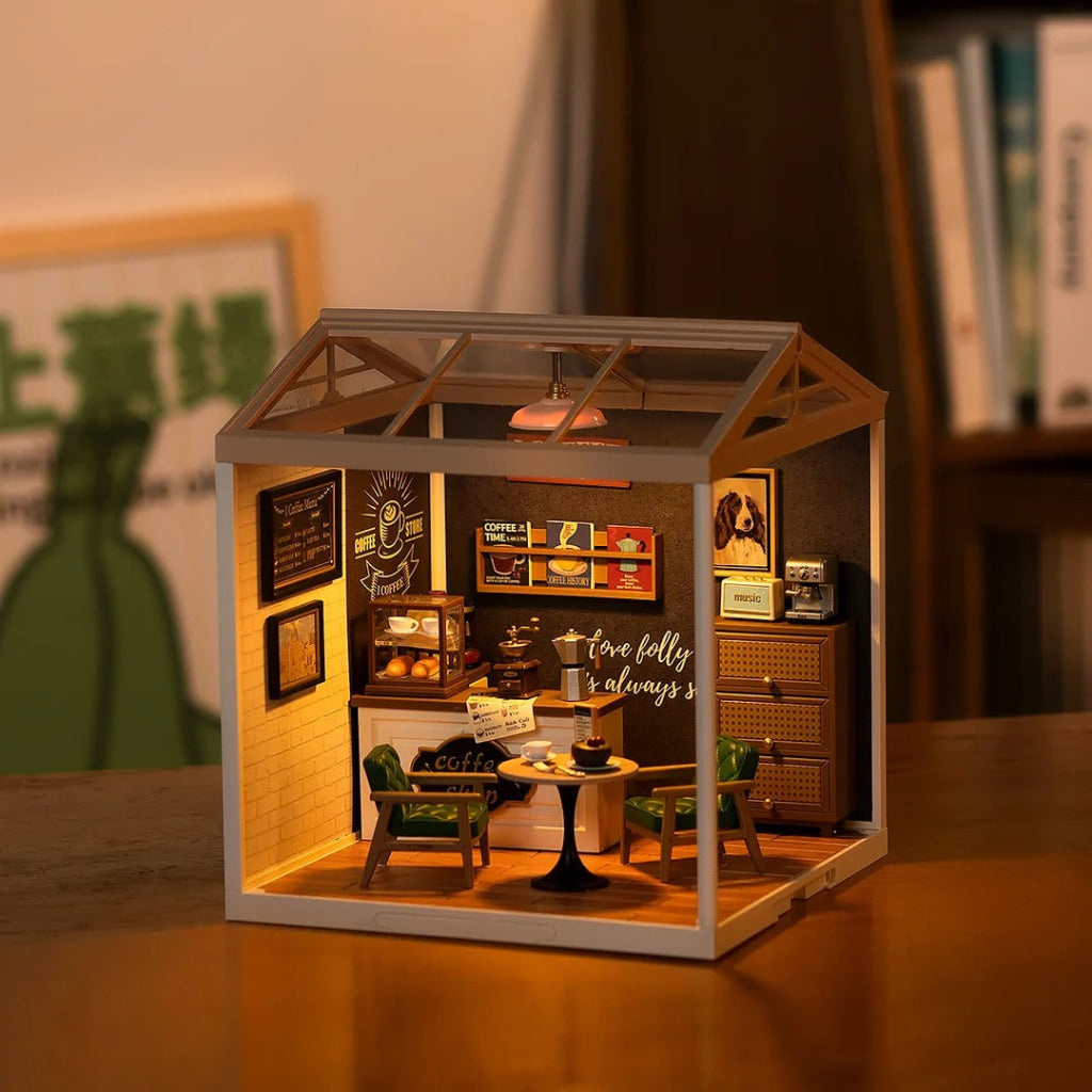 Robotime Rolife Super Creator Daily Inspiration Cafe Plastic Diy Miniature House Kit Dw001 Dropship