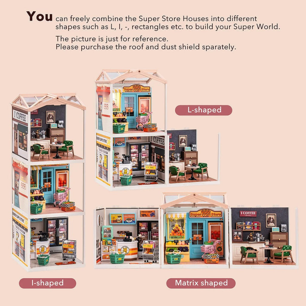 Robotime Rolife Super Creator Daily Inspiration Cafe Plastic Diy Miniature House Kit Dw001 Dropship