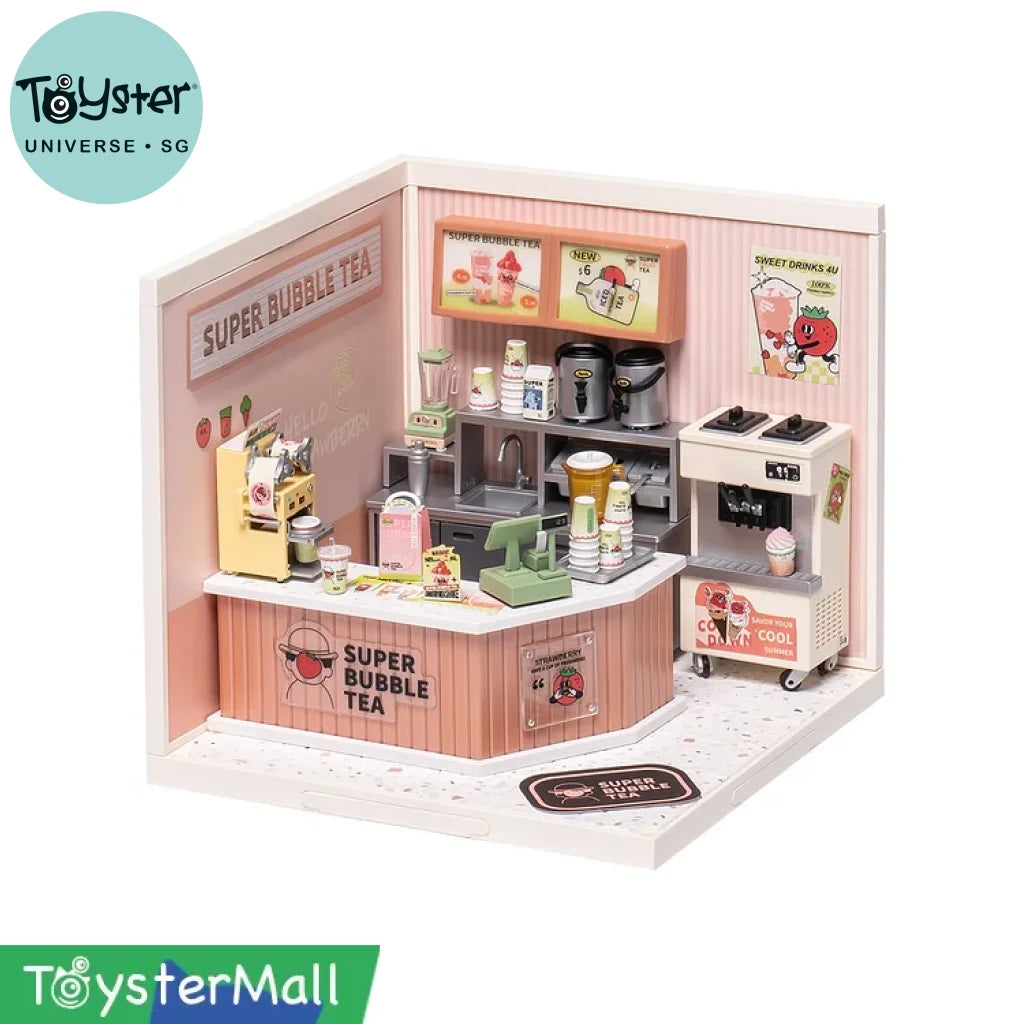 Robotime Rolife Super Creator Double Joy Bubble Tea Plastic Diy Miniature House Kit Dw006 Dropship