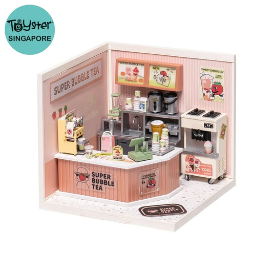 Robotime Rolife Super Creator Double Joy Bubble Tea Plastic Diy Miniature House Kit Dw006 Dropship