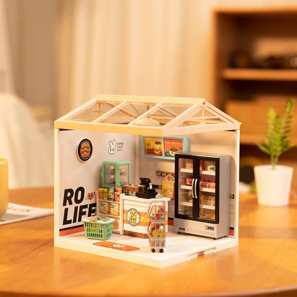 Robotime Rolife Super Creator Energy Supply Store Plastic Diy Miniature House Kit Dw002 Dropship