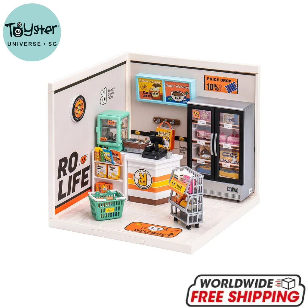 Robotime Rolife Super Creator Energy Supply Store Plastic Diy Miniature House Kit Dw002 Dropship