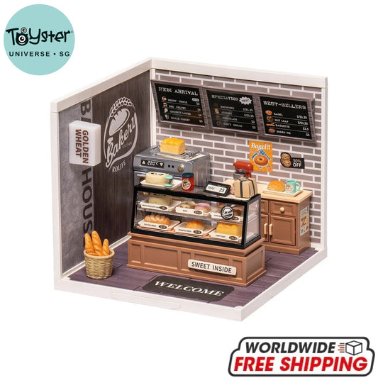 Robotime Rolife Super Creator Golden Wheat Bakery Plastic Diy Miniature House Kit Dw005 Dropship
