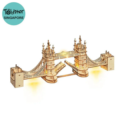 Robotime Rolife Tower Bridge With Lights 3D Wooden Puzzle Tg412 Dropship