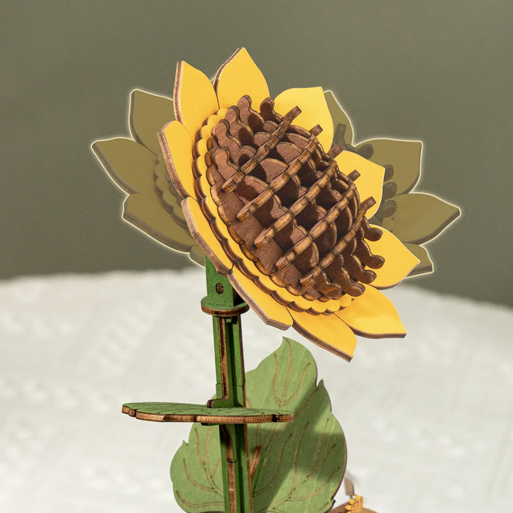 Robotime Rowood Diy Wooden Flower Bouquet 3D Puzzle Tw01H Dropship