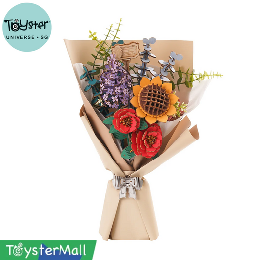 Robotime Rowood Diy Wooden Flower Bouquet 3D Puzzle Tw01H Dropship