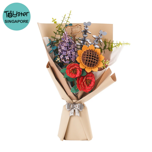 Robotime Rowood Diy Wooden Flower Bouquet 3D Puzzle Tw01H Dropship