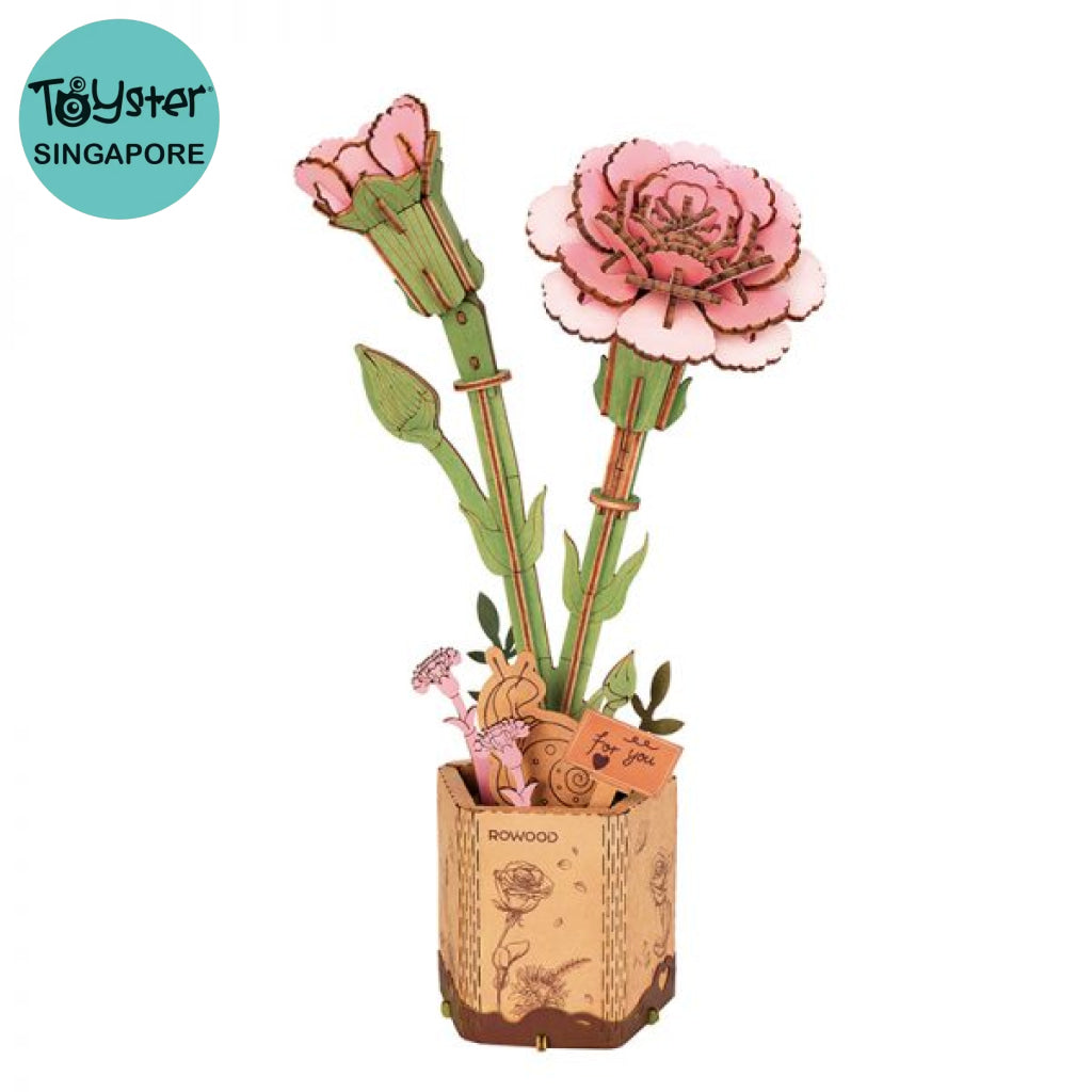 Robotime Rowood Pink Carnation Tw051 Dropship