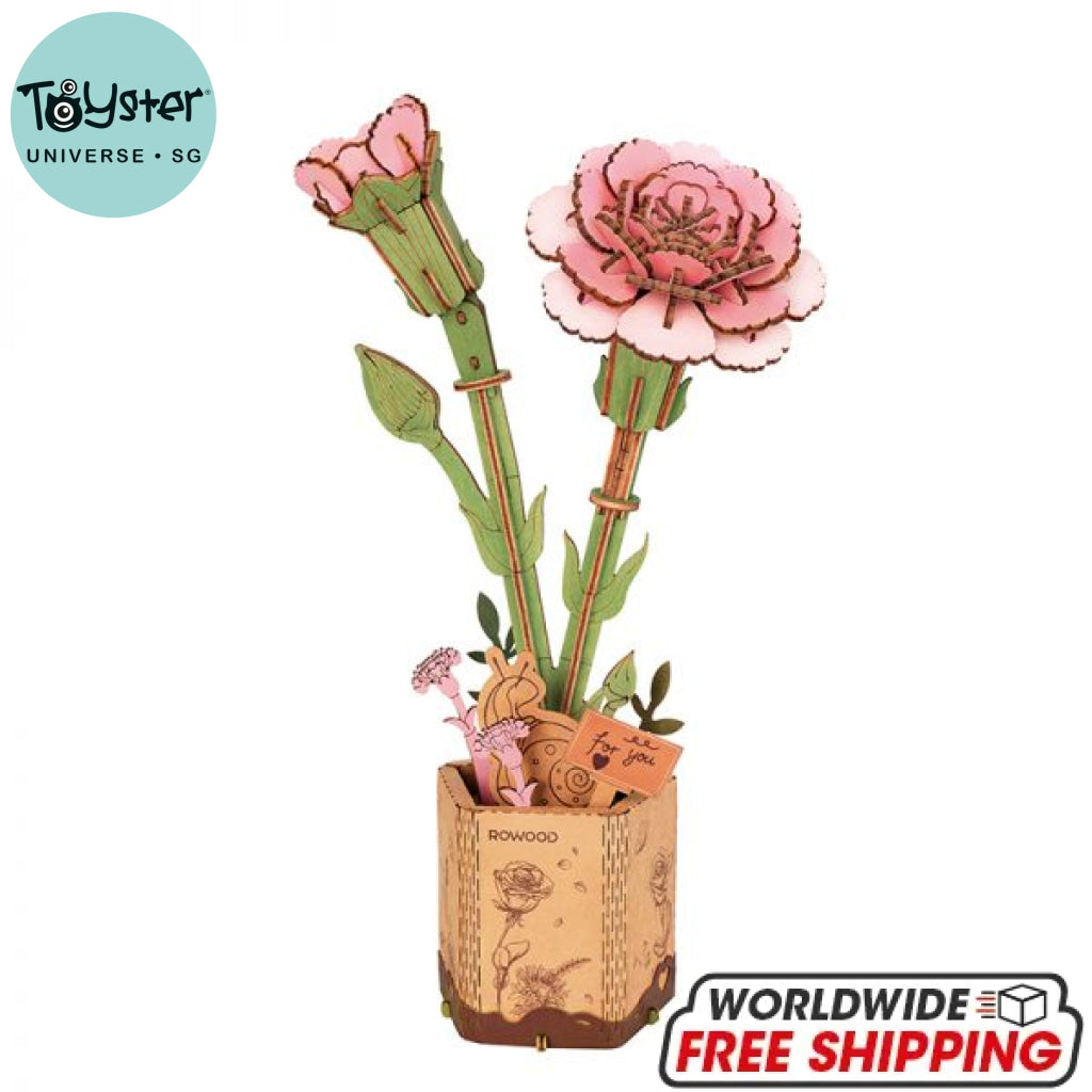 Robotime Rowood Pink Carnation Tw051 Dropship