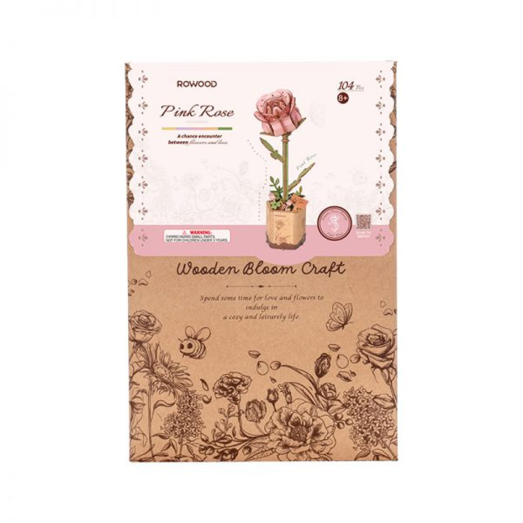 Robotime Rowood Pink Rose Tw041 Dropship