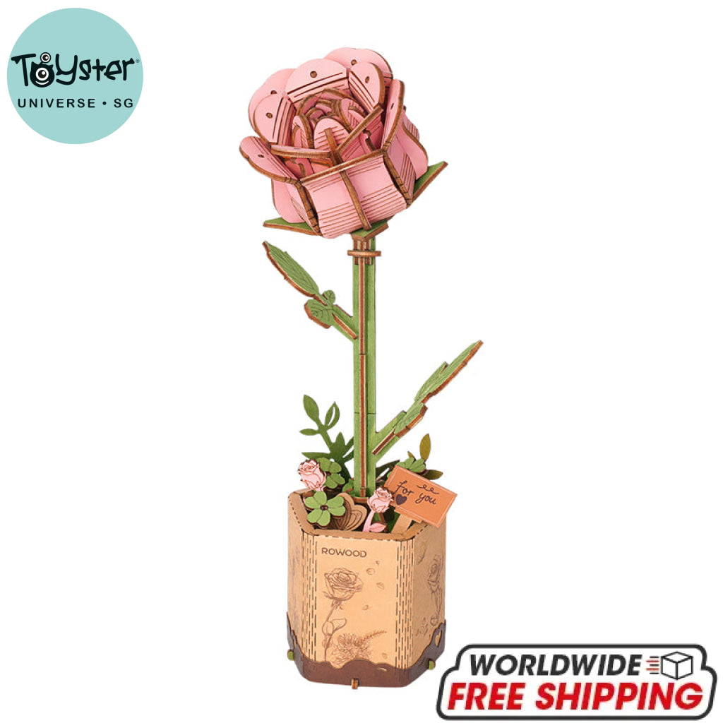 Robotime Rowood Pink Rose Tw041 Dropship