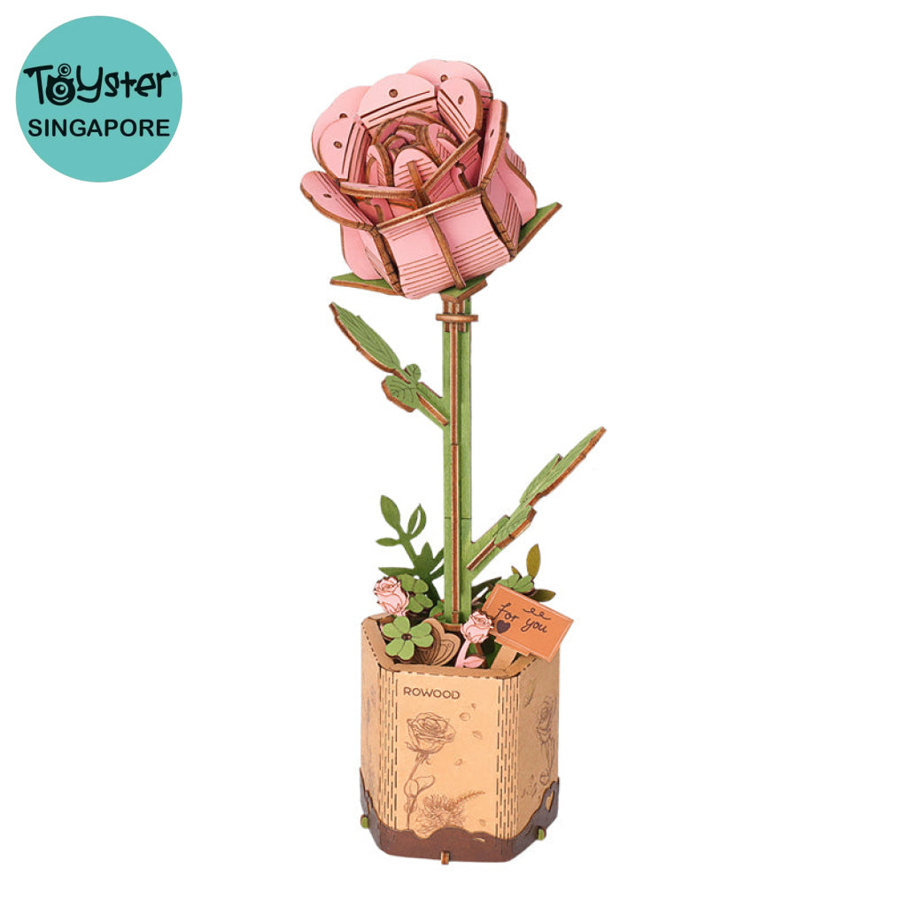 Robotime Rowood Pink Rose Tw041 Dropship