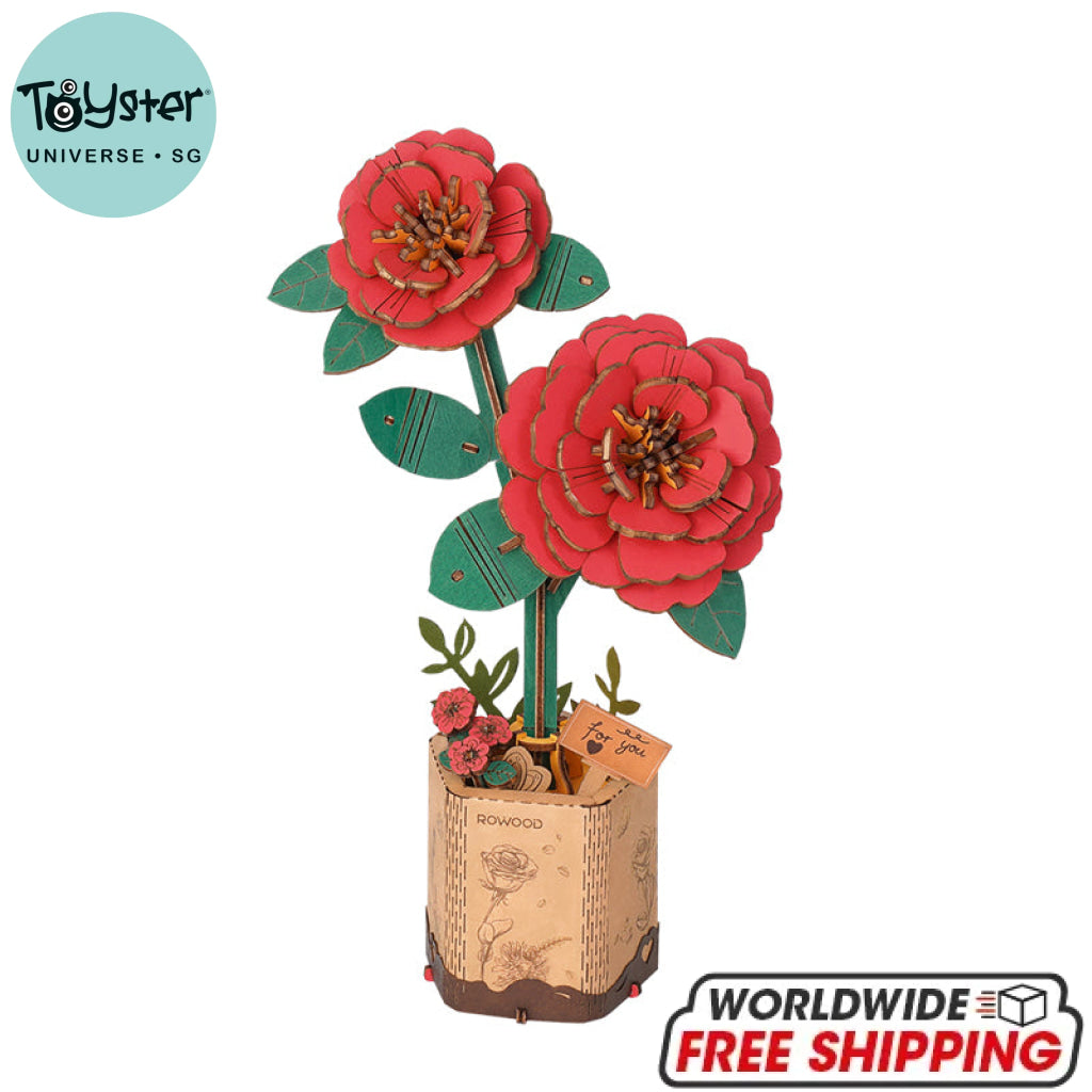 Robotime Rowood Red Camellia Tw031 Dropship