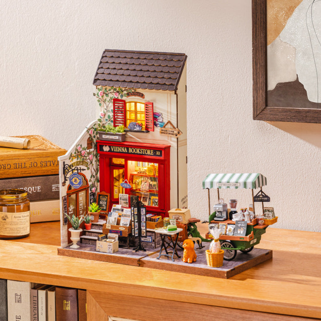 Rolife Aromatic Coffee Cart DIY Miniature House DG182 - Dropship