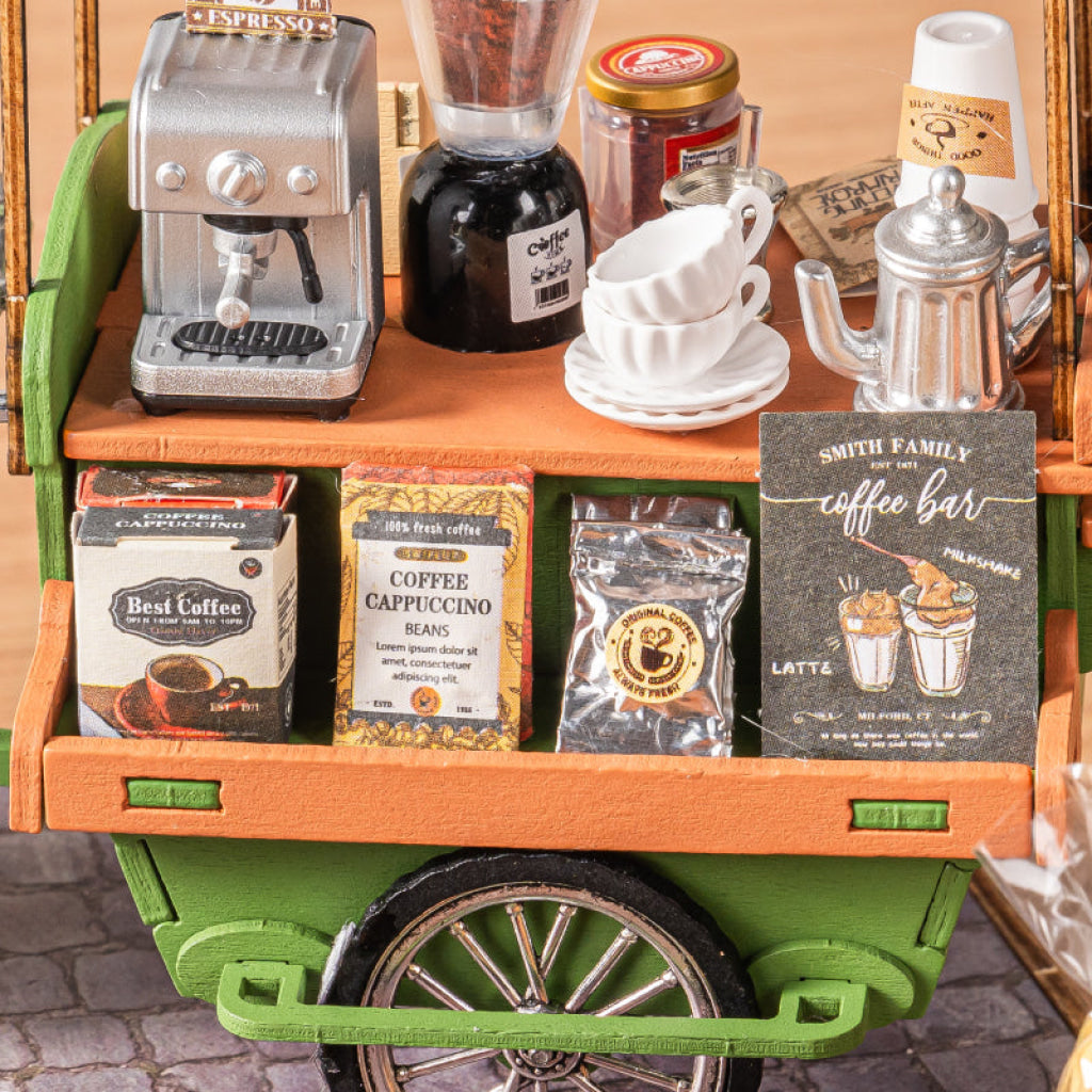 Rolife Aromatic Coffee Cart DIY Miniature House DG182 - Dropship