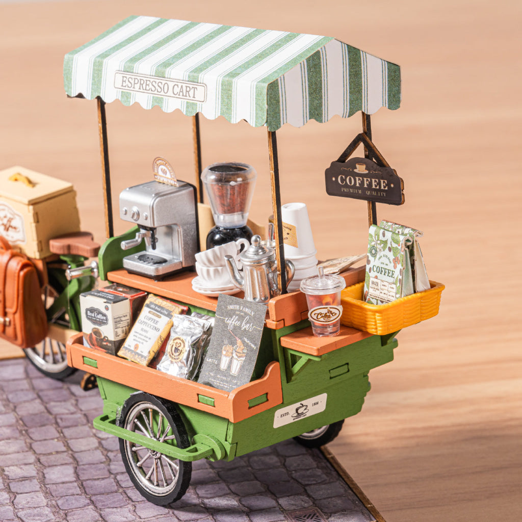 Rolife Aromatic Coffee Cart DIY Miniature House DG182 - Dropship